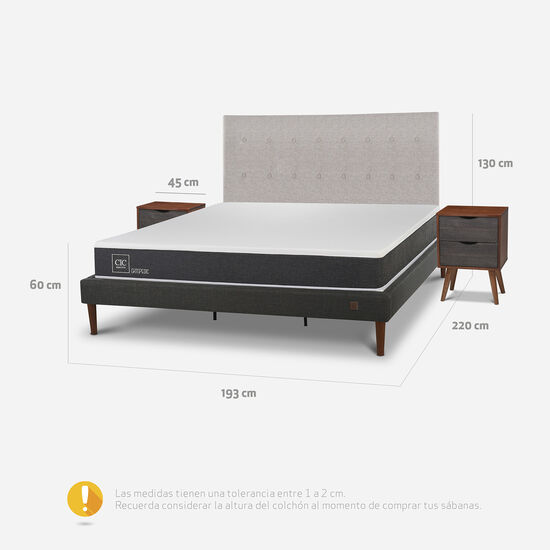 Cama Europea Curve King Ortopedic + Set Tigris