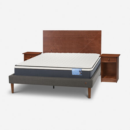 Cama Europea Curve 2 Plazas Excellence Plus + Set New Villarrica