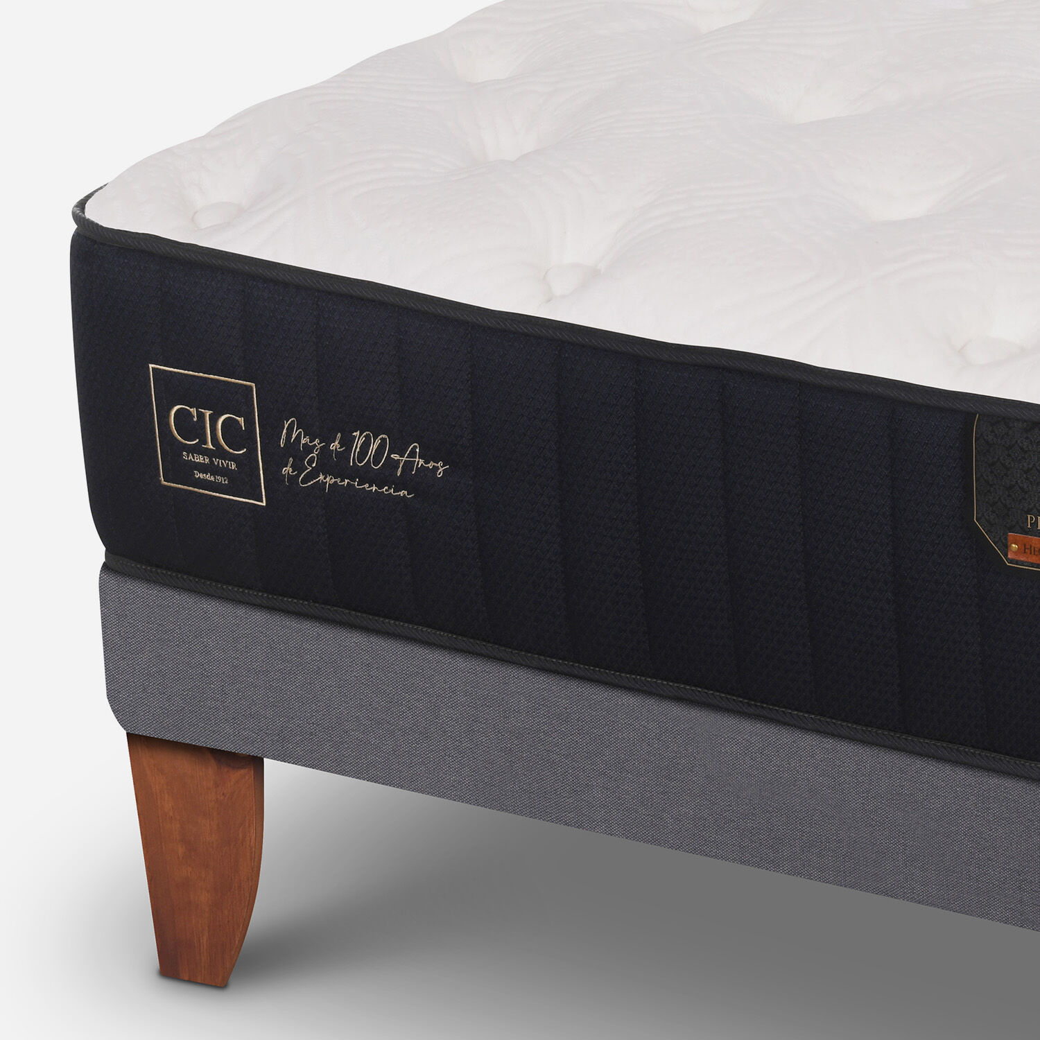 Cama Europea 1,5 Plazas Premium + Respaldo Dublín Mostaza