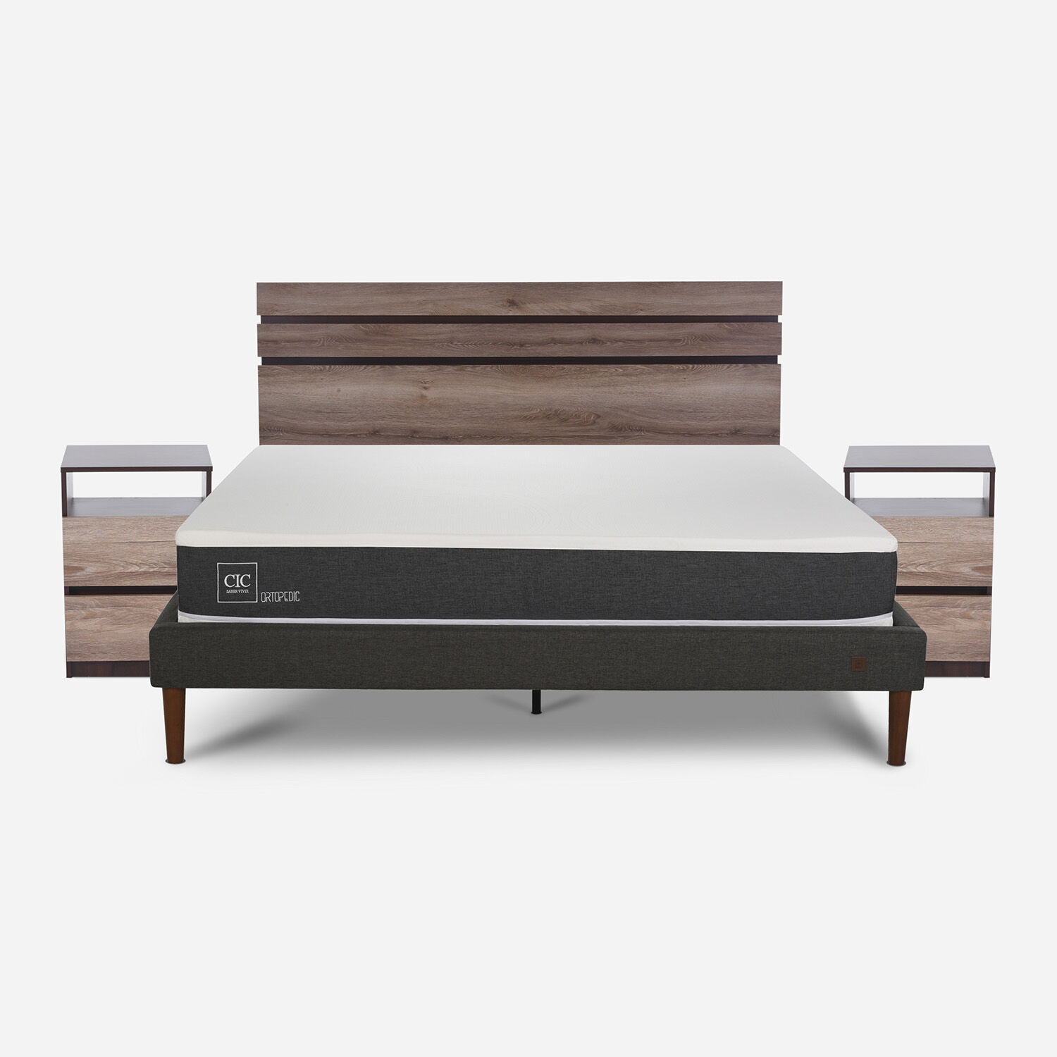 Cama Europea Curve 2 Plazas Ortopedic + Set Ares