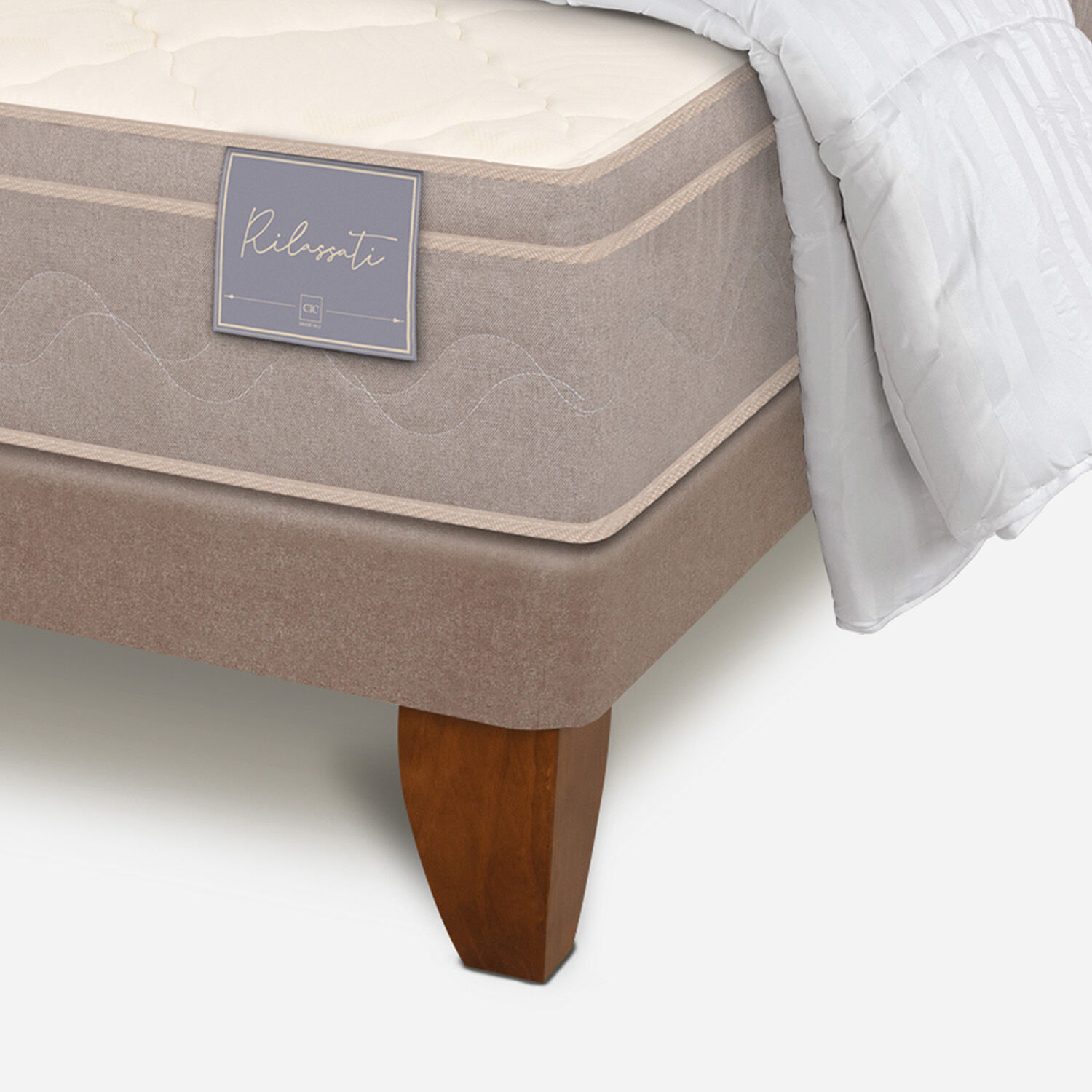 Cama Europea 2 Plazas Rilassati Base Dividida + Plum&oacute;n