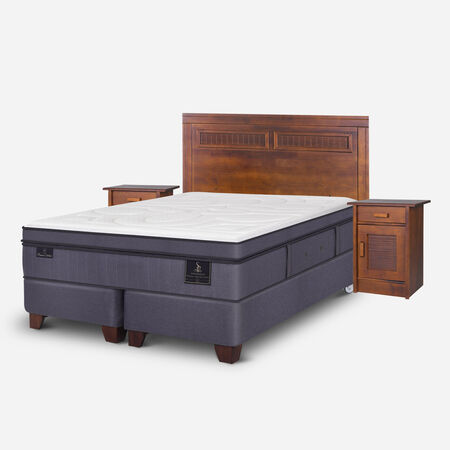 Box Spring King Super Premium + Set Mil&aacute;n Caramel