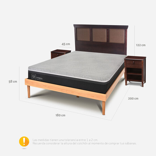 Cama King Hybrid + Set Torino Choc