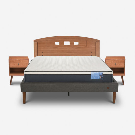 Cama Europea Curve 2 Plazas Excellence Plus + Set New Gales