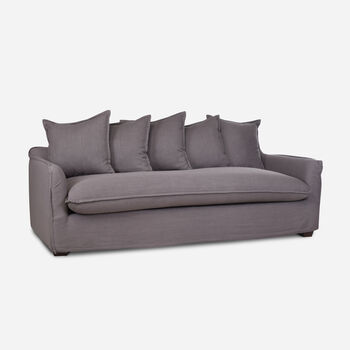 Sofá 3 Cuerpos Relax 5 Cojines Gris
