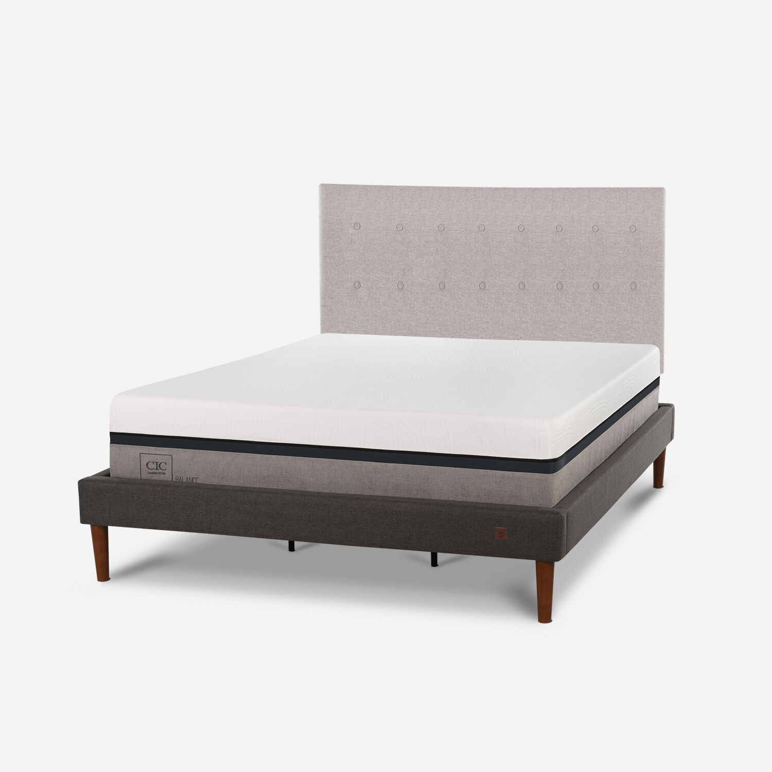 Cama Europea Curve King Balance + Respaldo Tigris