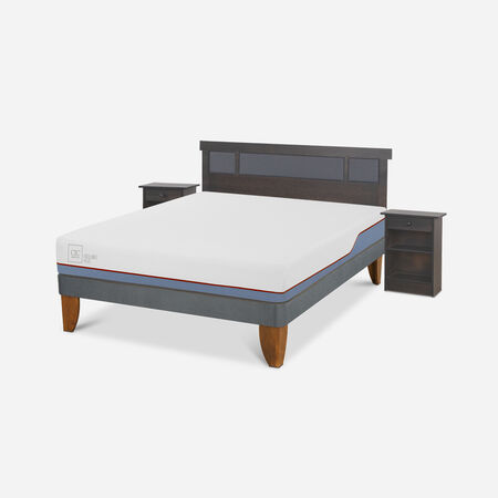 Cama Europea 2 Plazas Excellence Plus Base Normal + Set Dubl&iacute;n Gris