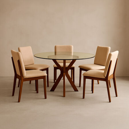 Comedor de Vidrio 6 Sillas Atlanta
