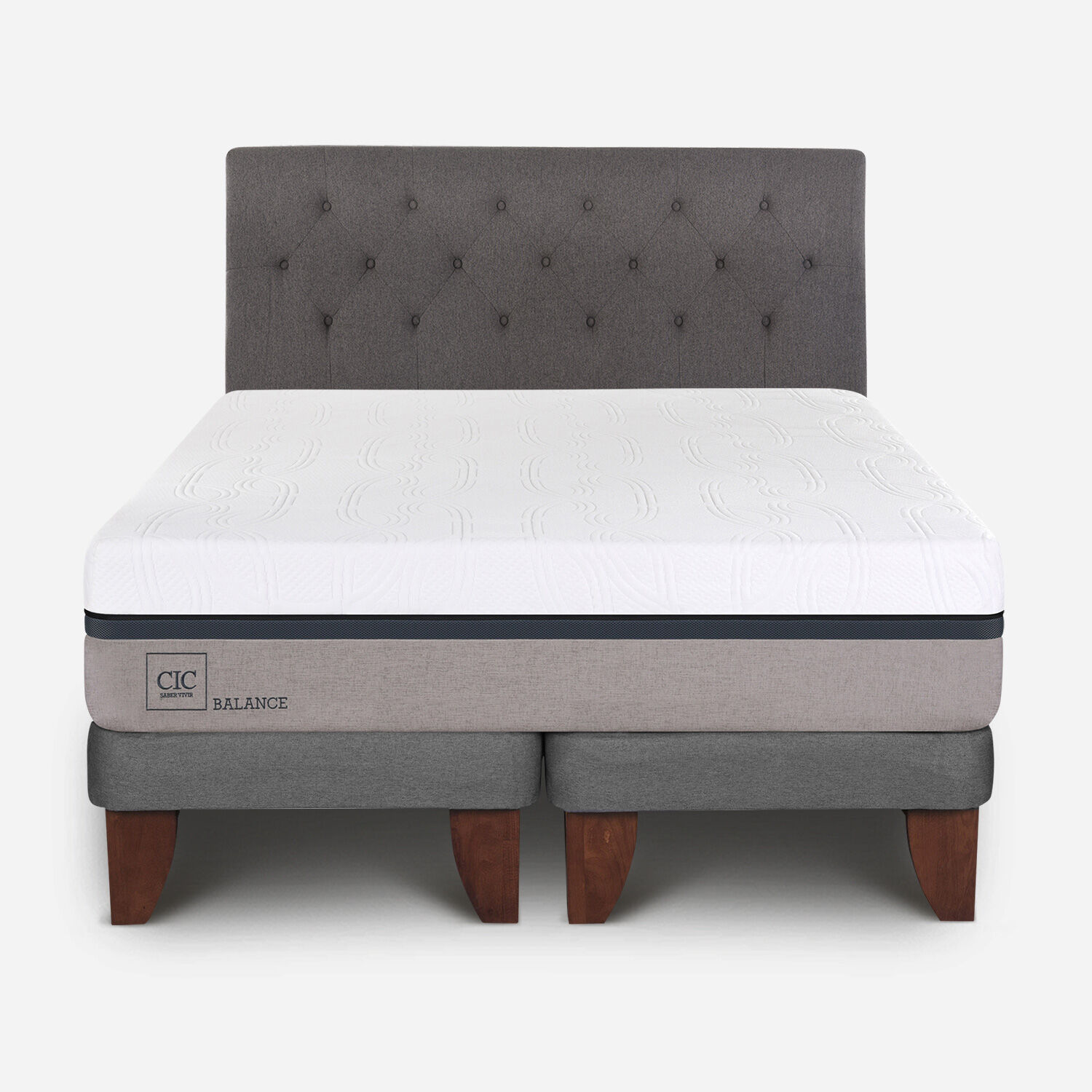 Cama Europea 2 Plazas Balance Base Dividida + Respaldo Kavery