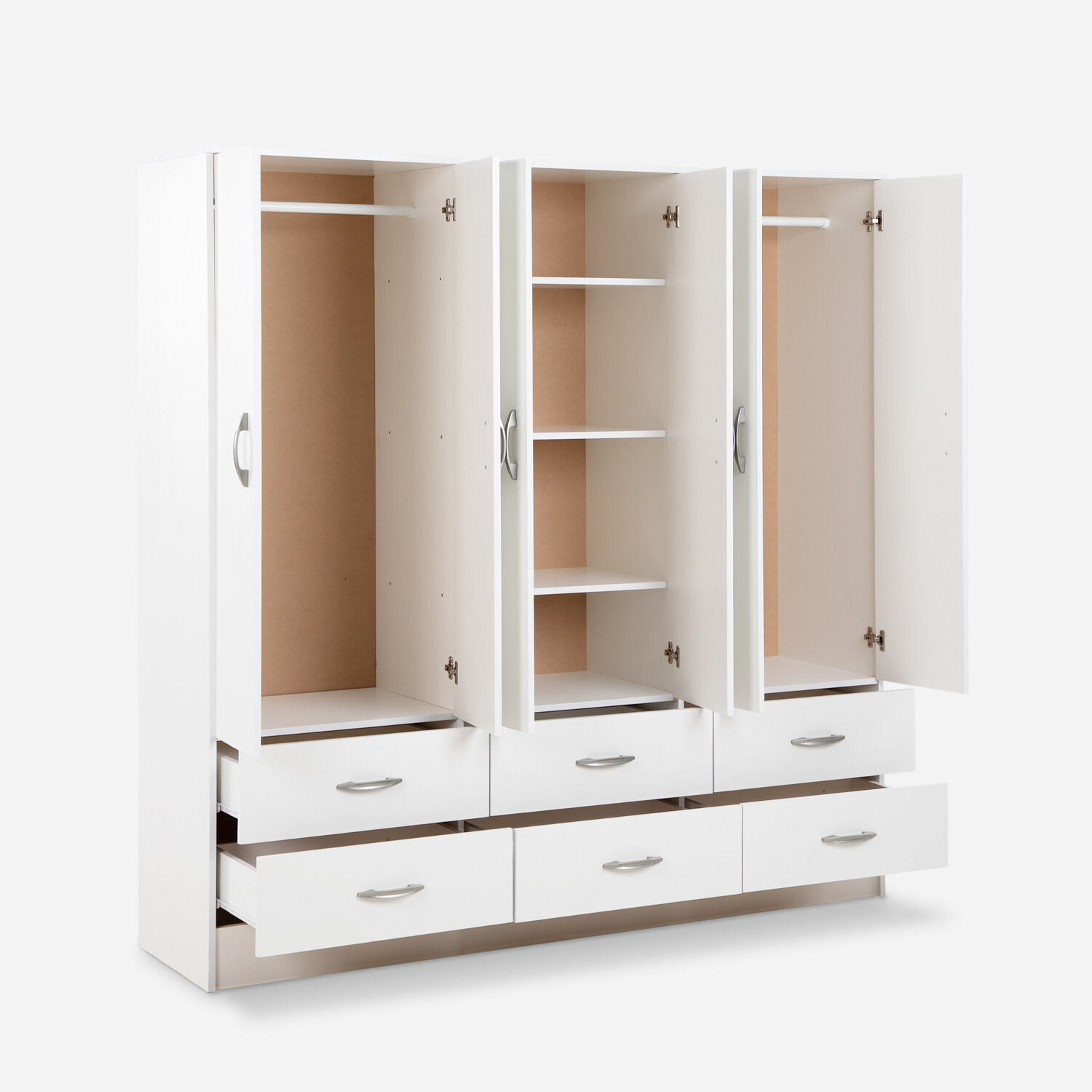 Cl&oacute;set Maipo 6 Puertas 6 Cajones Blanco