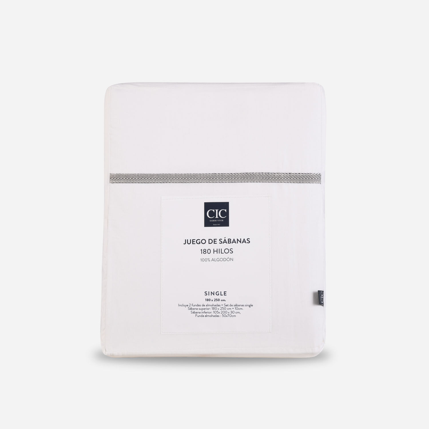 Sábanas Single 180 Hilos Blanca Ribbon