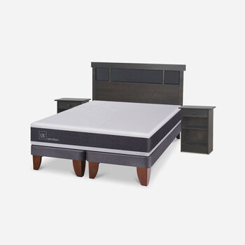 Cama Europea King Ortopedic + Set Dubl&iacute;n Gris