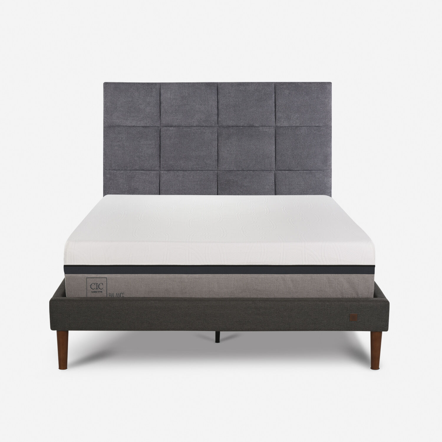 Cama Europea Curve 2 Plazas Balance + Respaldo Támesis