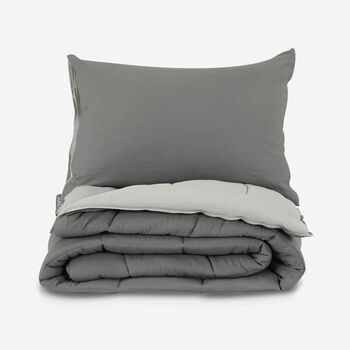 Plum&oacute;n Single Bicolor Gris / Negro