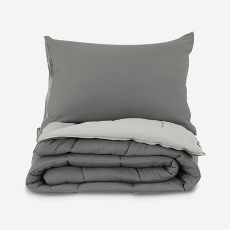 Plum&oacute;n Single Bicolor Gris / Negro