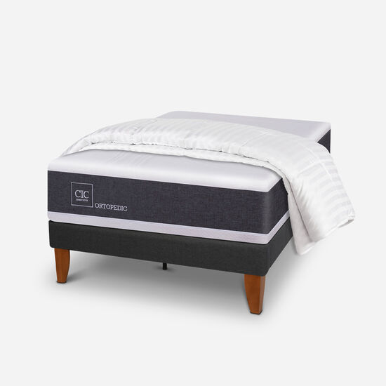 Cama Europea Curve 1.5 Plazas Ortopedic + Plumón