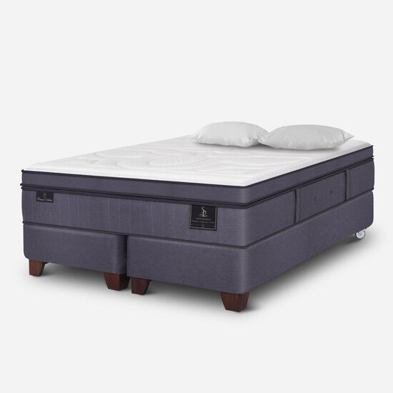 Box Spring 2 Plazas Super Premium Base Dividida Almohadas Cic Retail