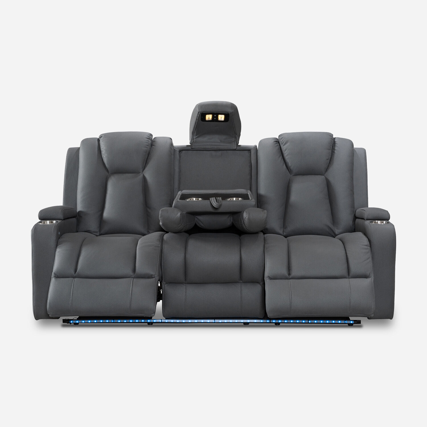 Sof&aacute; 3 Cuerpos Reclinable El&eacute;ctrico Granada Gris