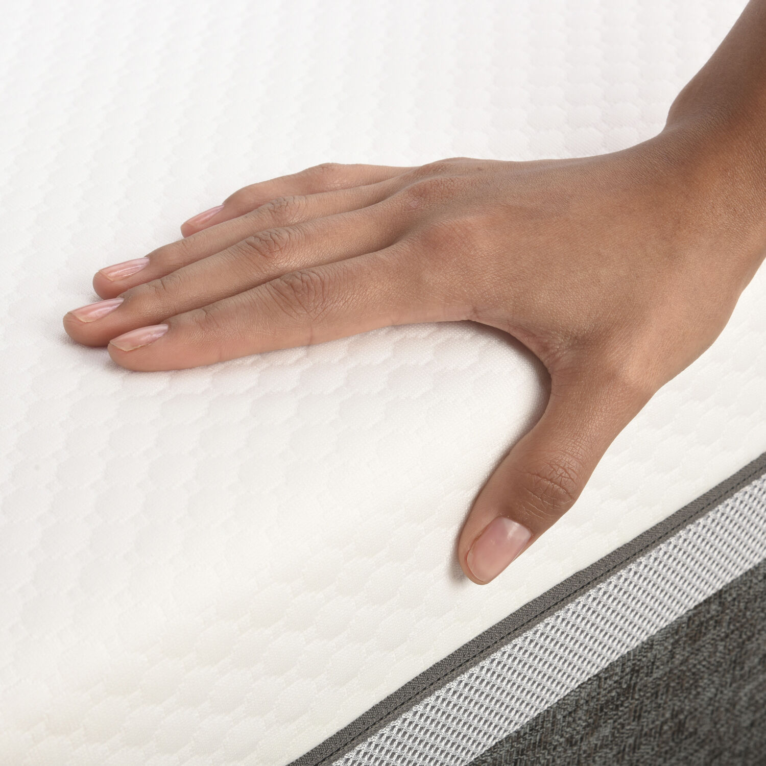 Cama Europea 2 Plazas Ortopedic Advance Base Normal + Respaldo Tapizado Gris