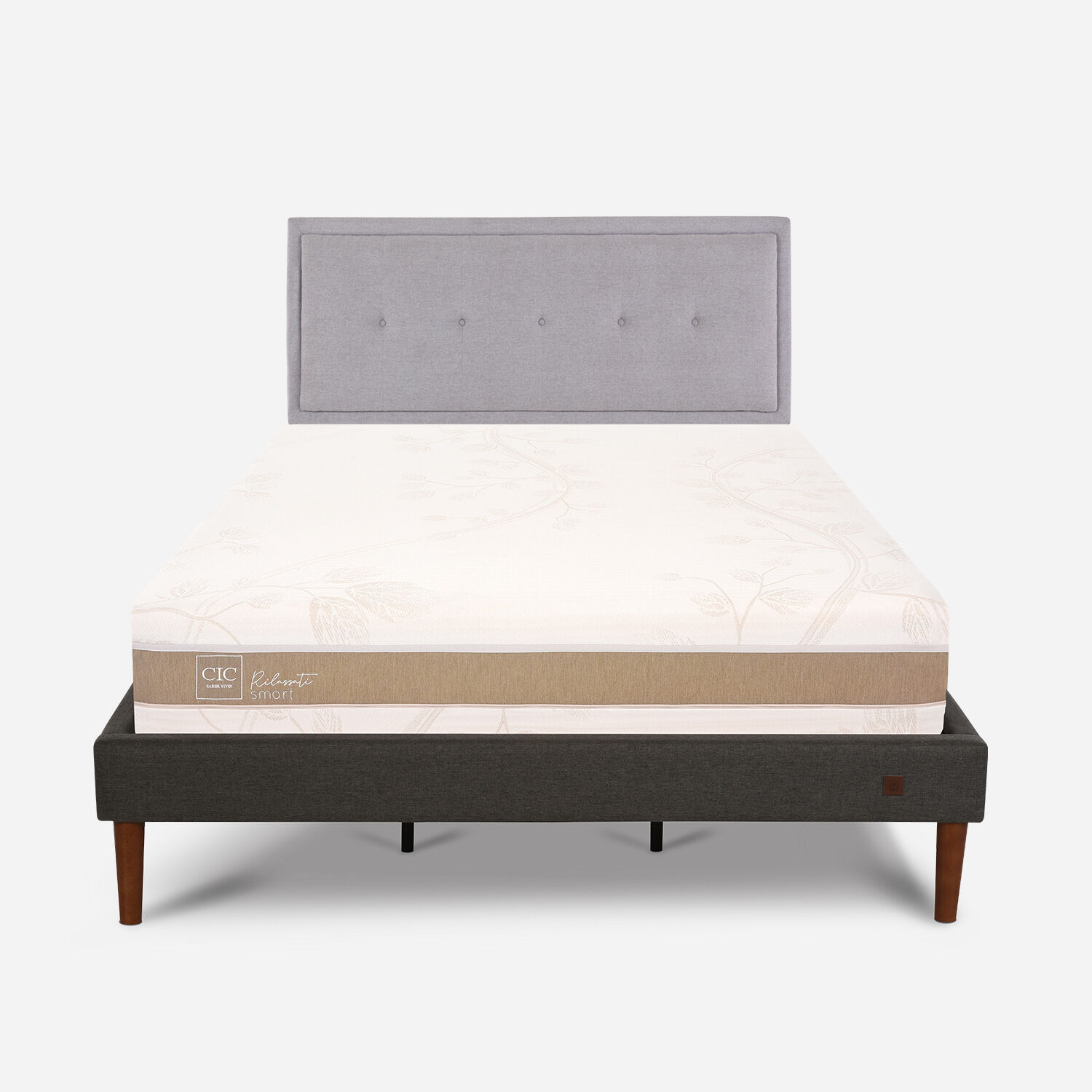 Cama Europea Curve King Rilassati Infinity + Respaldo Ganges