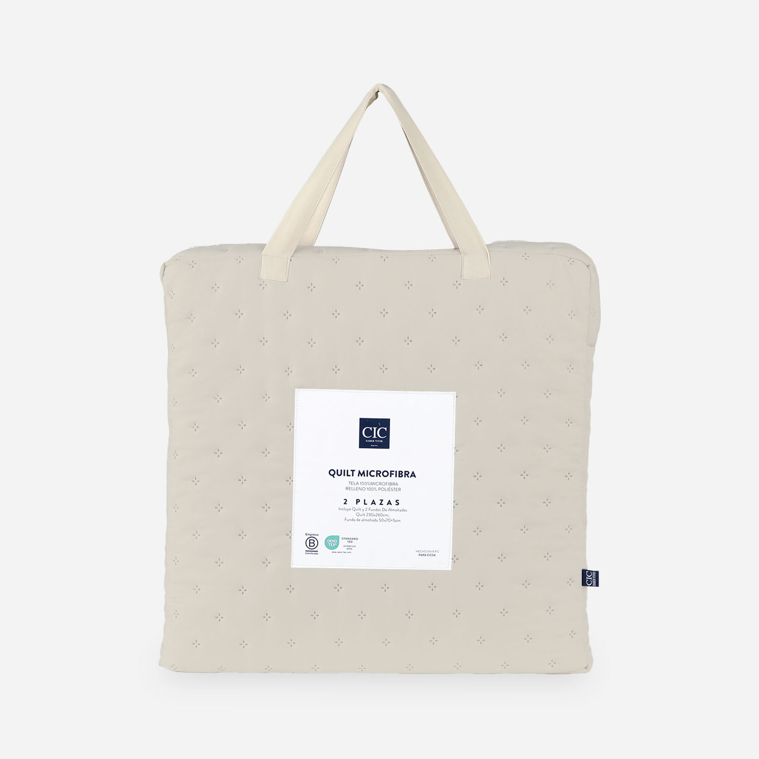 Quilt 2 Plazas Microfibra Taupe