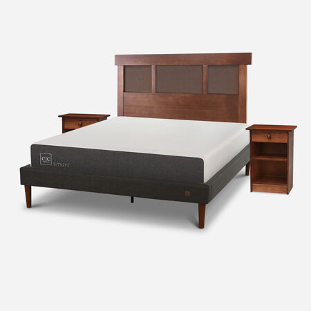 Cama Europea Curve 2 Plazas Smart + Set Dubl&iacute;n Caramel