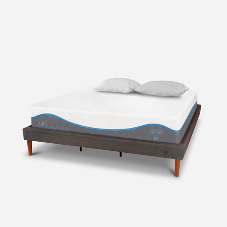 Cama Europea Curve King Alaska + Almohadas Viscoel&aacute;sticass