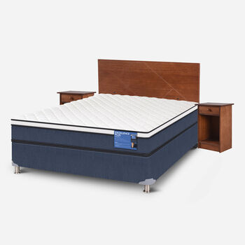 Cama Americana 2 Plazas Excellence Plus Base Normal + Set Villarrica