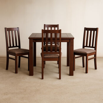 Comedor 4 Sillas &Ntilde;uble Chocolate - Tela Caf&eacute;