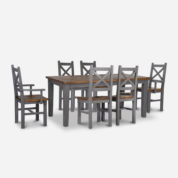 Comedor 4 Sillas 2 Sitiales Provenza Gris