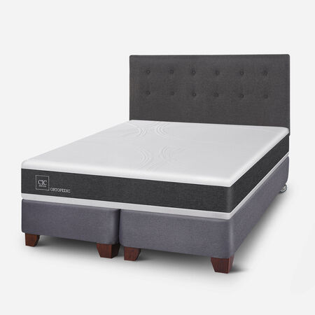 Box Spring 2 Plazas Ortopedic Base Dividida + Respaldo &Eacute;ufrates