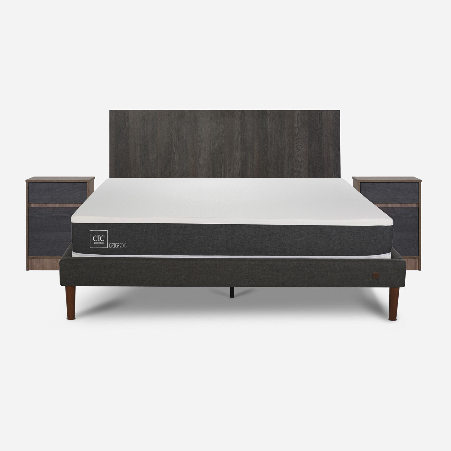 Cama Europea Curve 2 Plazas Ortopedic + Set Espresso