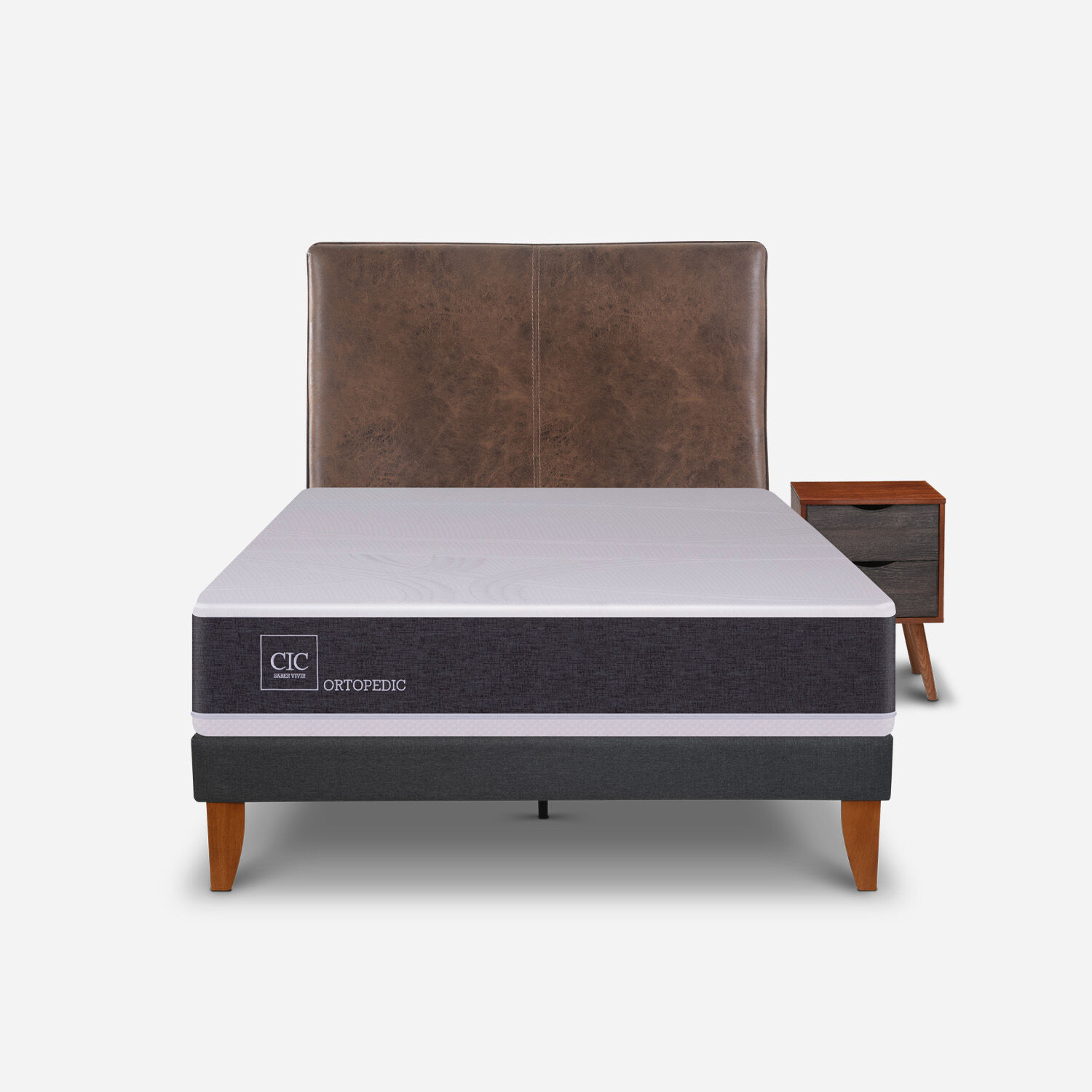 Cama Europea Curve 1,5 Plazas Ortopedic + Set Baker