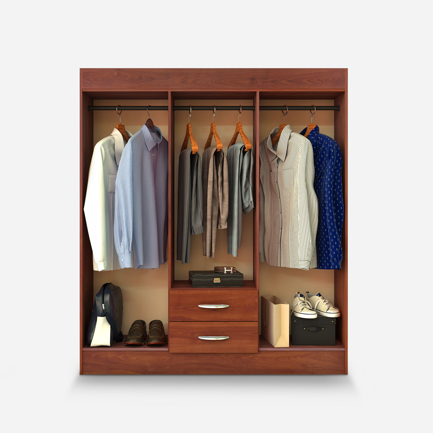 Cl&oacute;set 6 Puertas 2 Cajones Trancura Cerezo