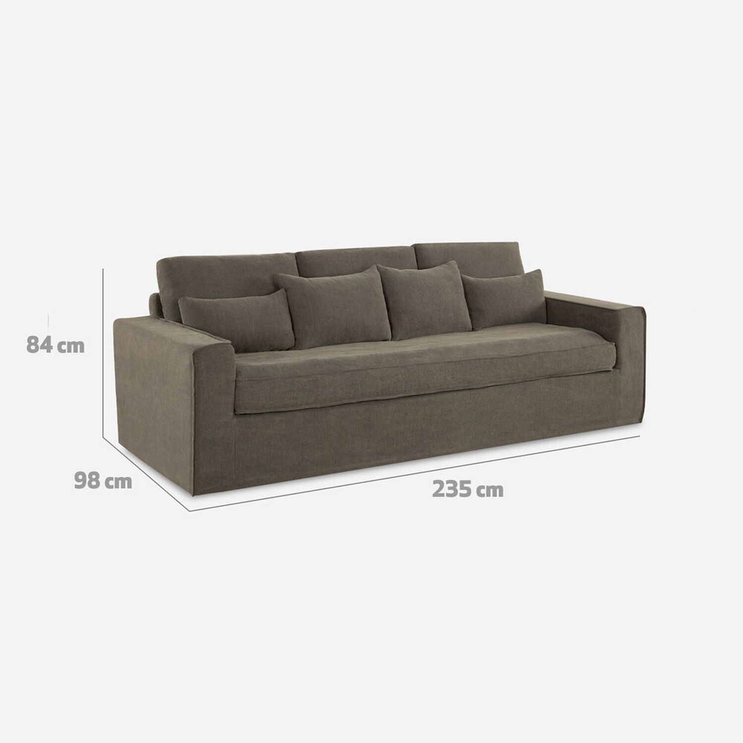 Sof&aacute; 3,5 Cuerpos Hamar Gris