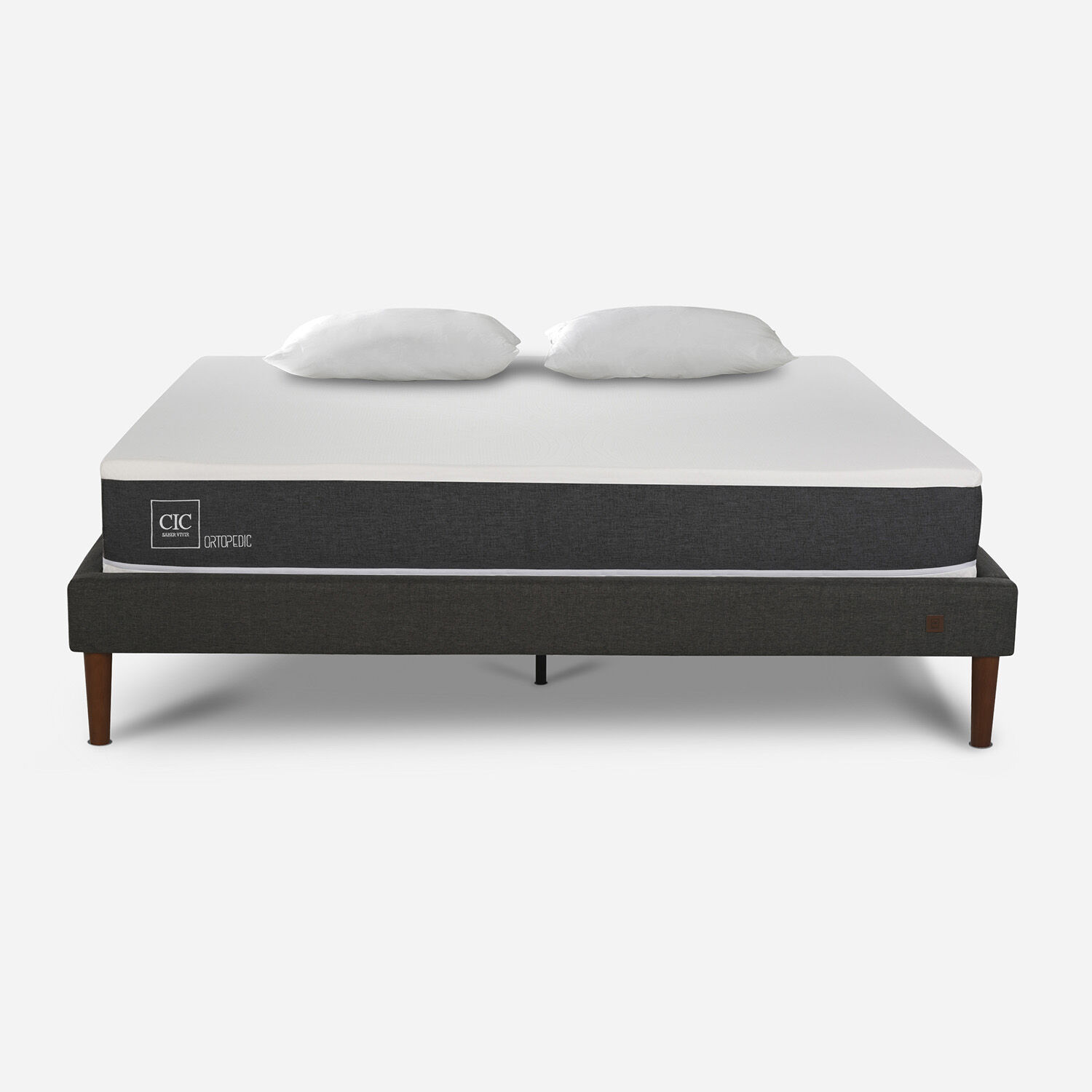 Cama Europea Curve 2 Plazas Ortopedic + Almohadas