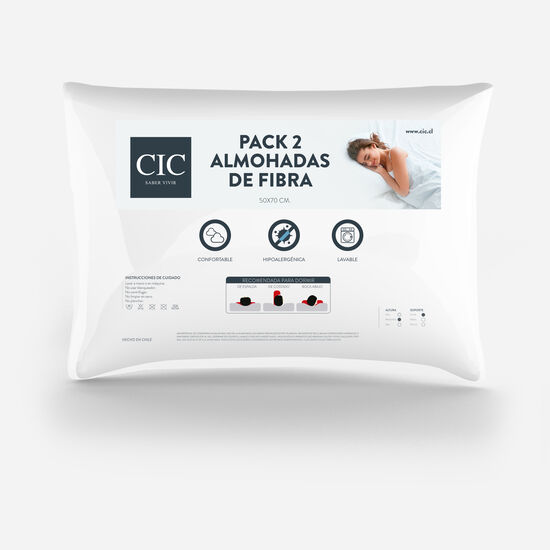 Pack 2 Almohadas Fibra 50x70 cm