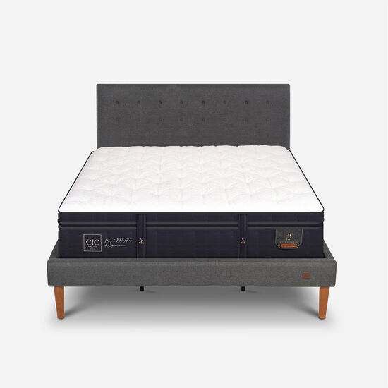 Cama Europea Curve King Super Premium + Respaldo Éufrates