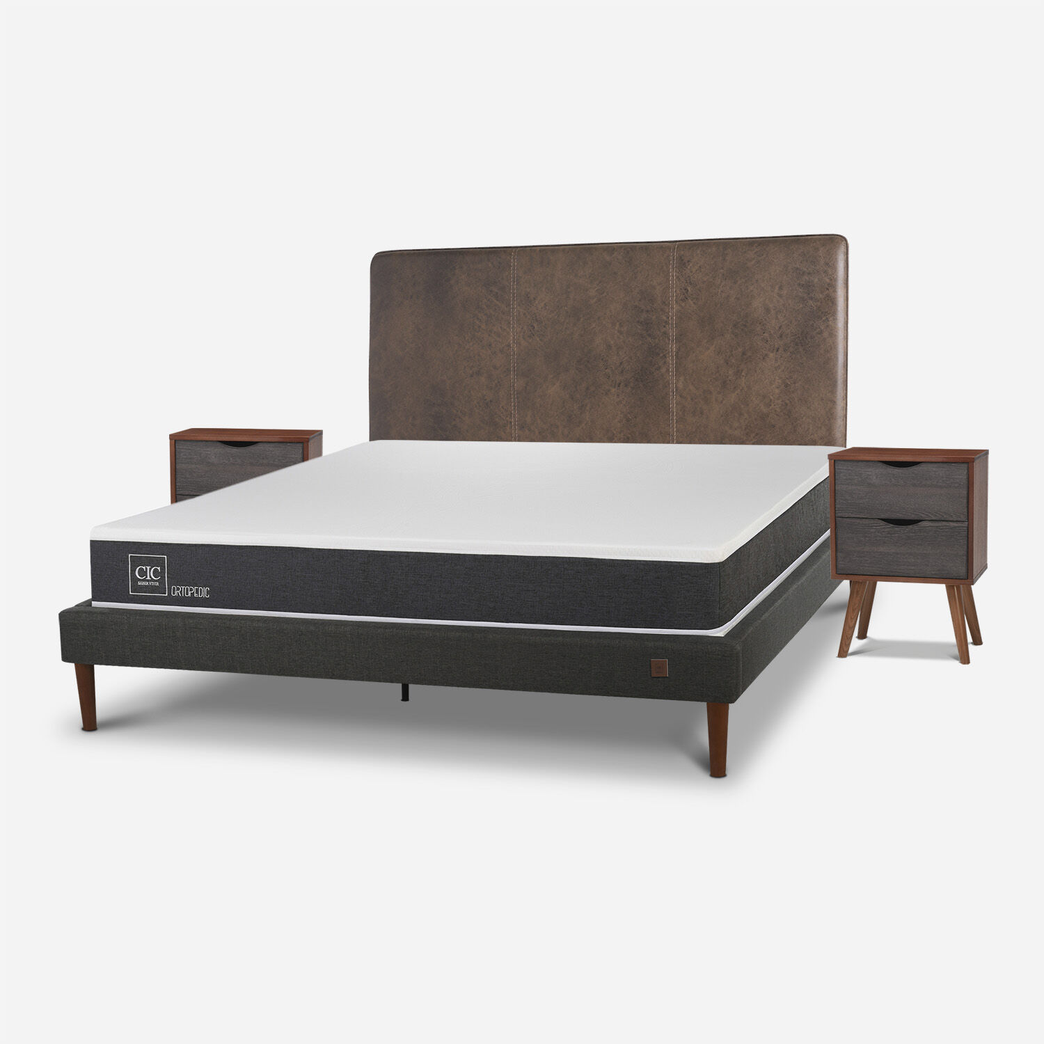 Cama Europea Curve 2 Plazas Ortopedic + Set Baker