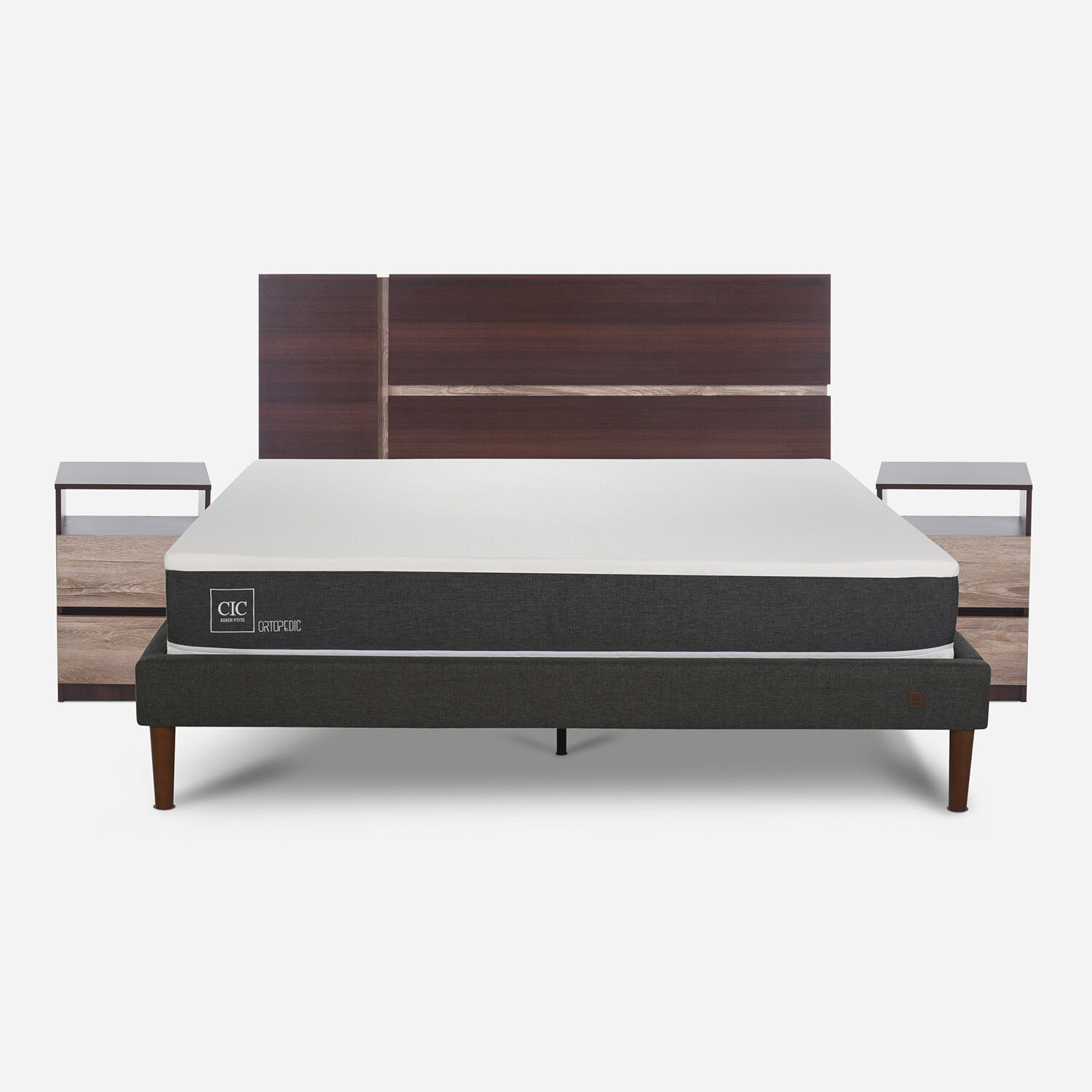 Cama Europea Curve 2 Plazas Ortopedic + Set Enio