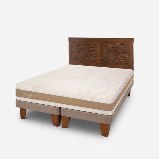 Cama Europea King Rilassati Smart Base Dividida + Respaldo Antique