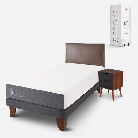 Cama Europea 1,5 Plazas Smart + Set Baker