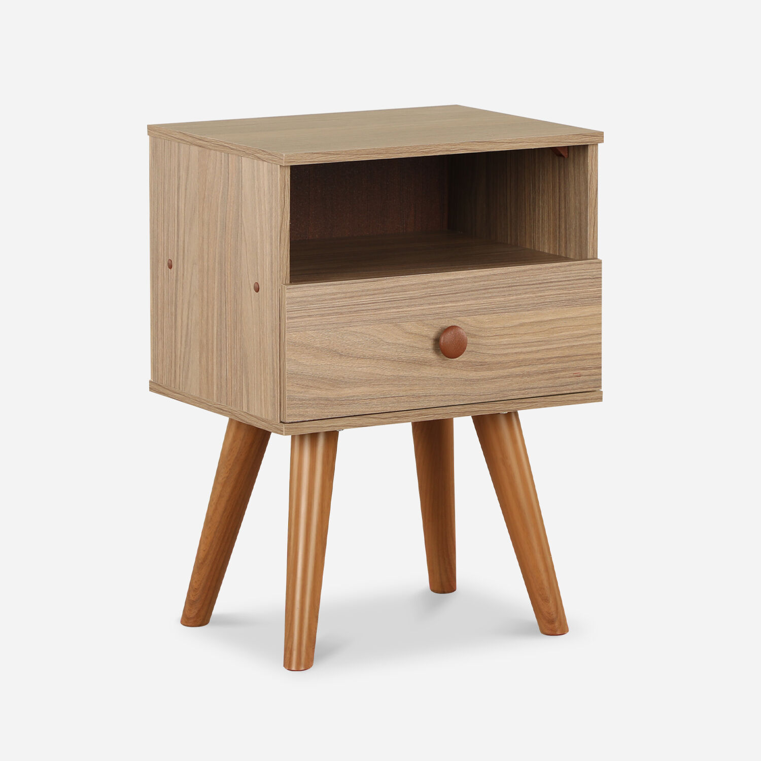 Velador Standford 1 Caj&oacute;n 1 Repisa Nogal