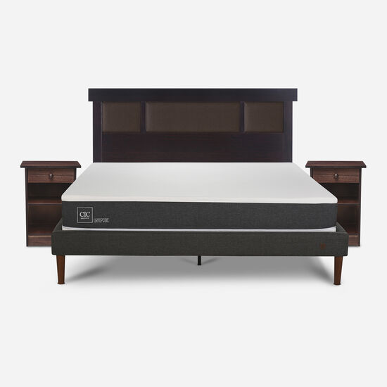 Cama Europea Curve 2 Plazas Ortopedic + Set New Dublín Choc