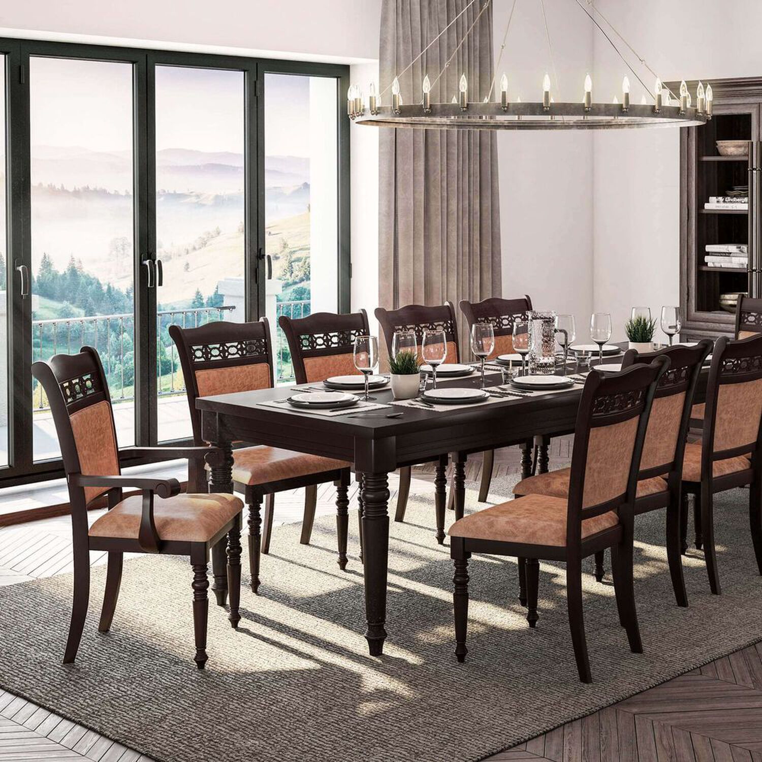 Comedor 8 Sillas 2 Sitiales Grand Le Blanc / Mesa sin Extensión