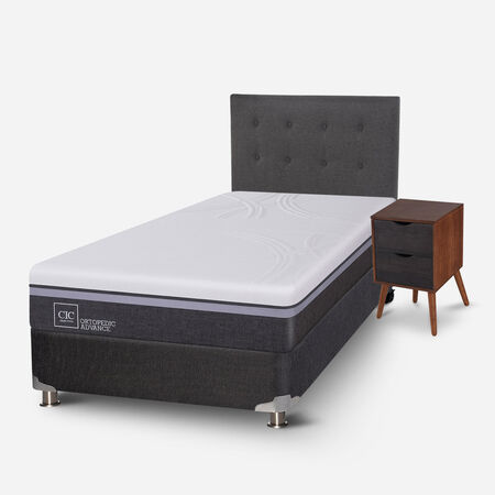 Box Spring 1,5 Plazas Ortopedic Advance 5 Zonas + Set Éufrates