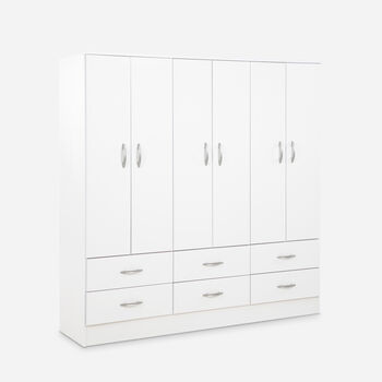 Cl&oacute;set Maipo 6 Puertas 6 Cajones Blanco