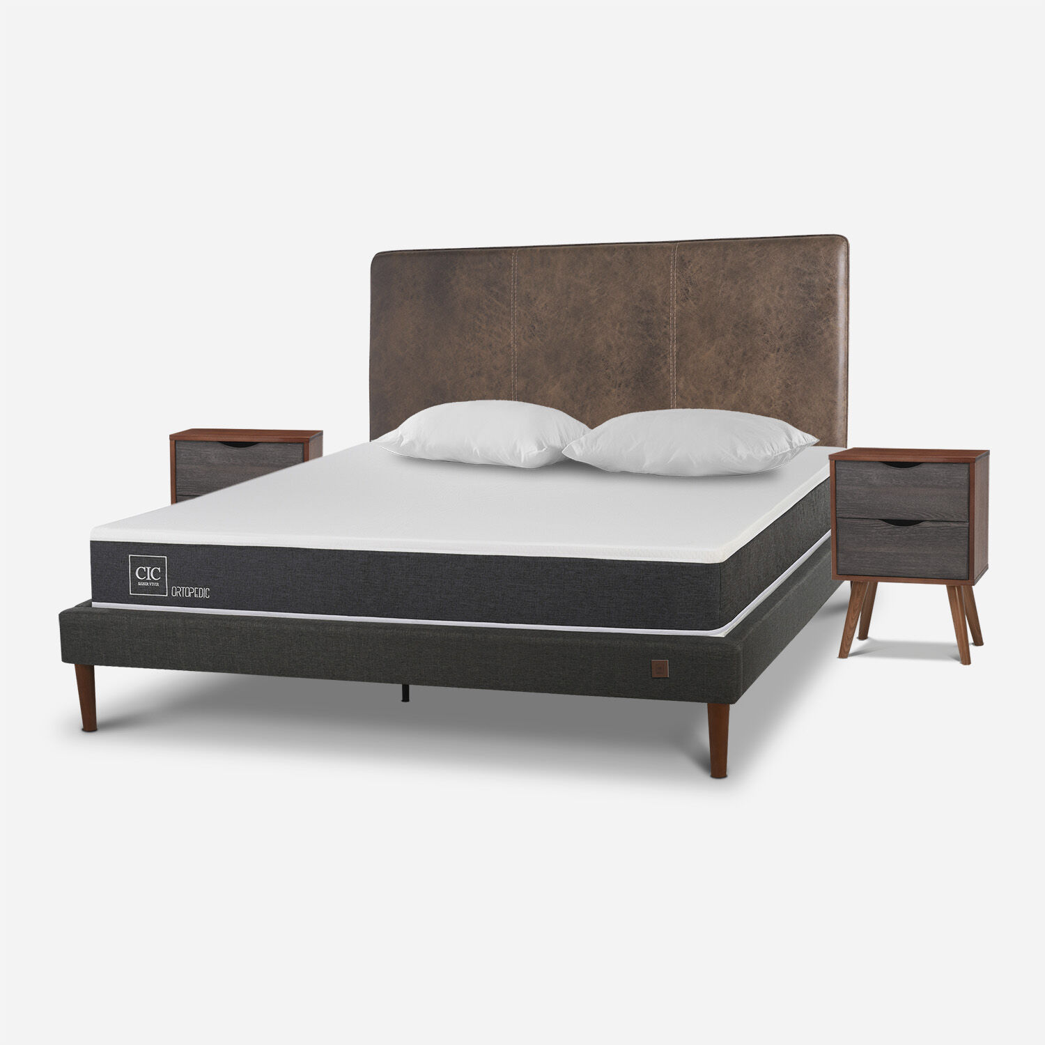 Cama Europea Curve 2 Plazas Ortopedic + Set Baker + Almohada