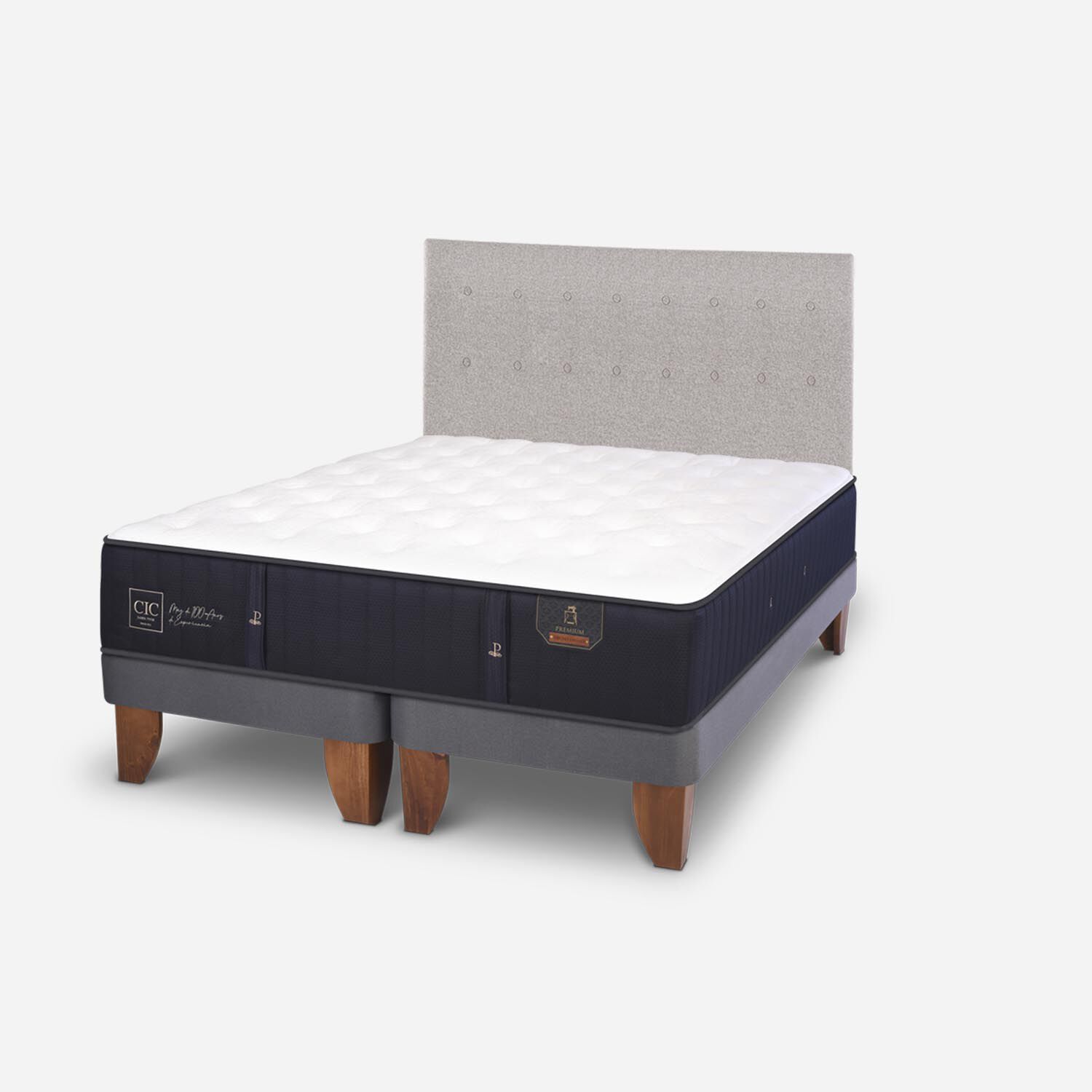 Cama Europea King Premium + Respaldo Tigris