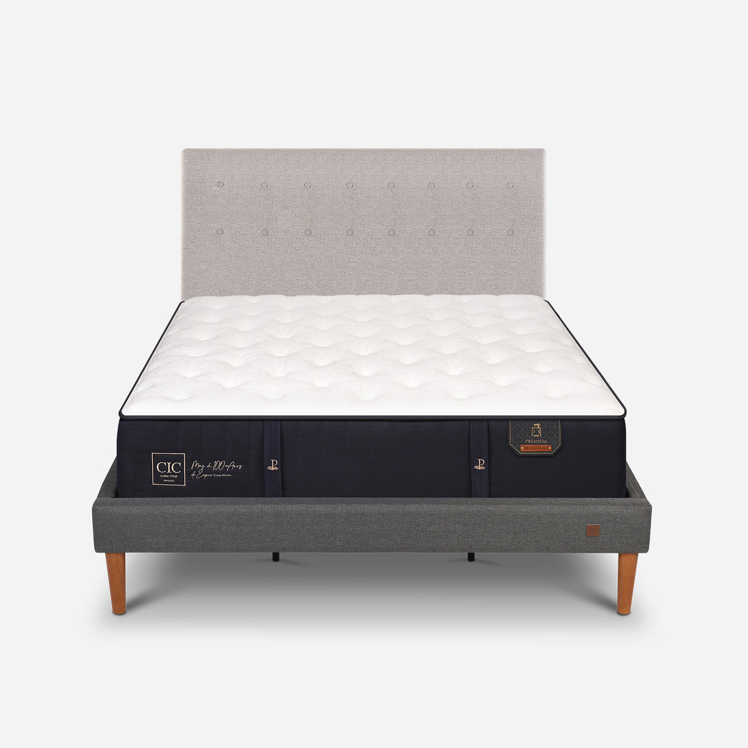 Cama Europea Curve King Premium + Respaldo Tigris